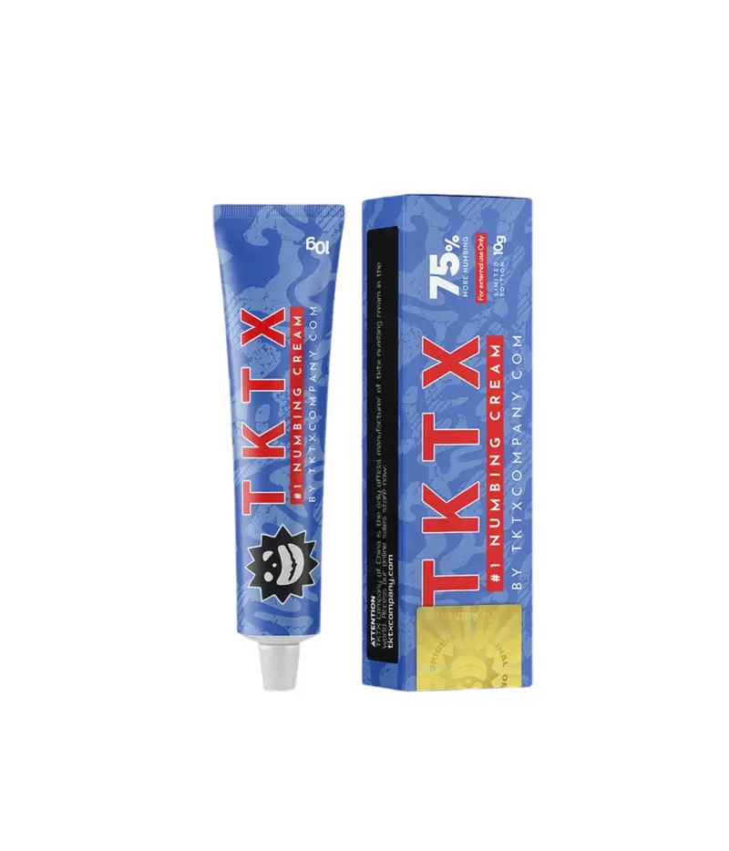 TKTX Tattoo Numbing Cream - Blue 75% - Official TKTX Numbing Cream. TKTX Blue 75%: Fast-acting, high-strength numbing for color tattoos and shading. Authentic, dermatologist-tested formula.
