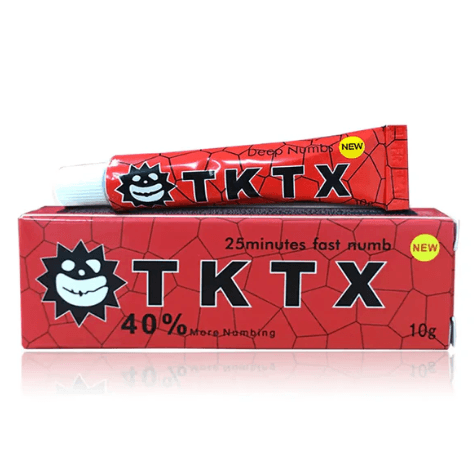 TKTX Tattoo Numbing Cream - Red 40% - Official TKTX Numbing Cream. TKTX Red 40%: Fast, effective numbing for smaller tattoos and quick appointments. Loved by artists and clients.